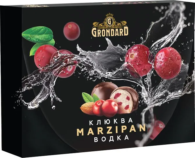  TM Grondard       (10186) Конфеты глазированные Марципановые Клюква и Водка, 98г  в Белово