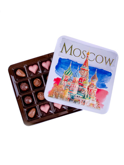  Конфеты шоколадны MOSCOW(металлическая коробка)195г) в Белово