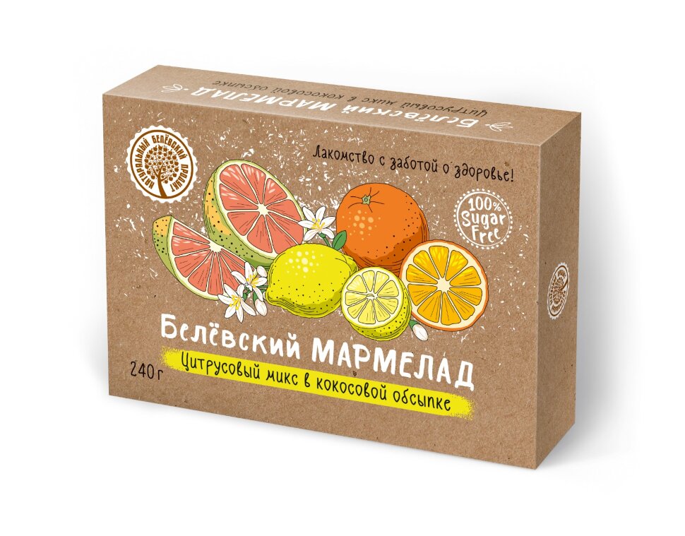  Мармелад белевский на фруктозе 240г "Цитрусовый микс" в Белово
